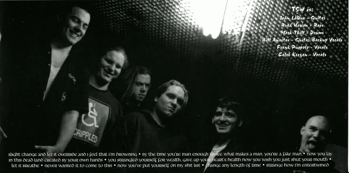 TSW band photograph and lineup from inside the CD booklet