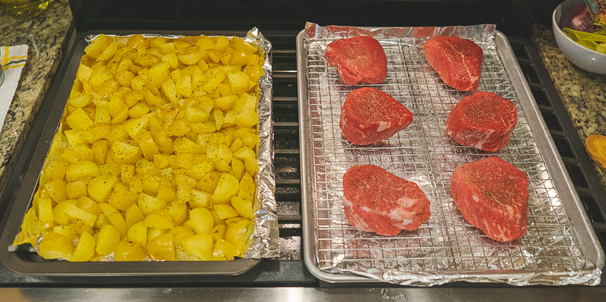 Reverse-Sear Steaks & Potatoes
